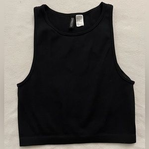 H&M High Neck Black Cropped Tank Top